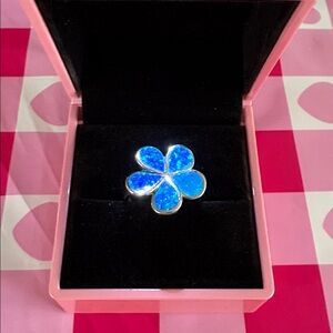 Sterling Silver Fire Opal Ring Sz 9 like new